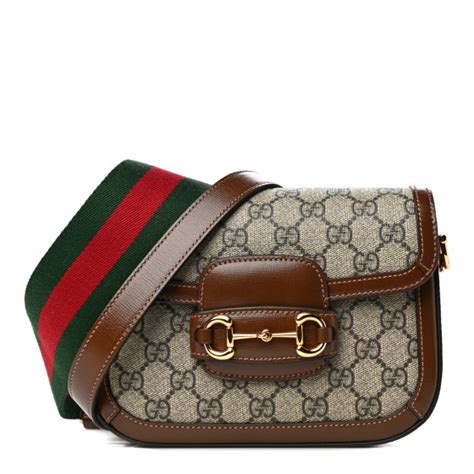 GUCCI GG Supreme Monogram Web Mini Horsebit 1955 